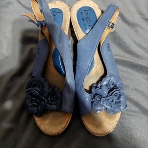 Born Concept Periwinkle Cork Wedge Sandals Size 8